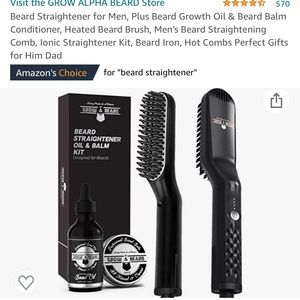 Beard Straightener (includes Growth Oil & Balm)